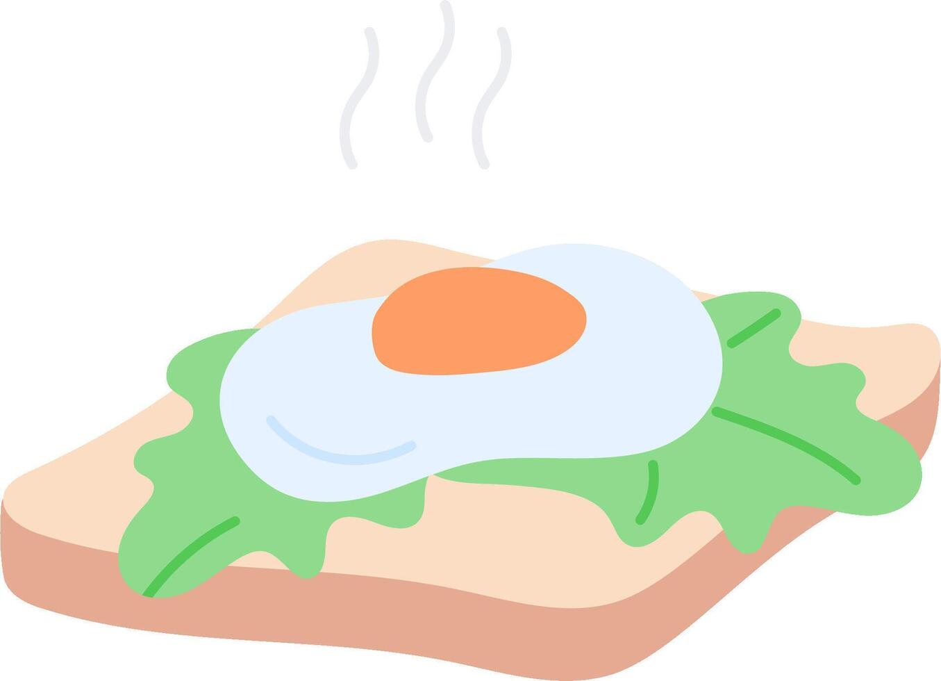 An egg on toast with lettuce and tomato vector