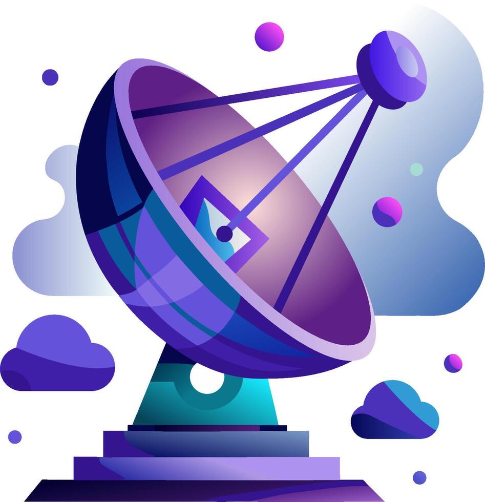 An illustration of a satellite dish vector