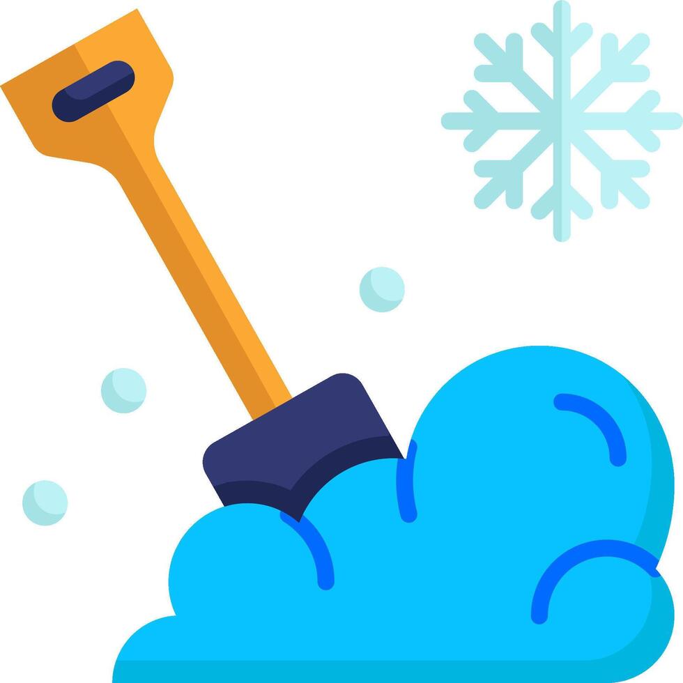 A shovel and snow are in the snow vector