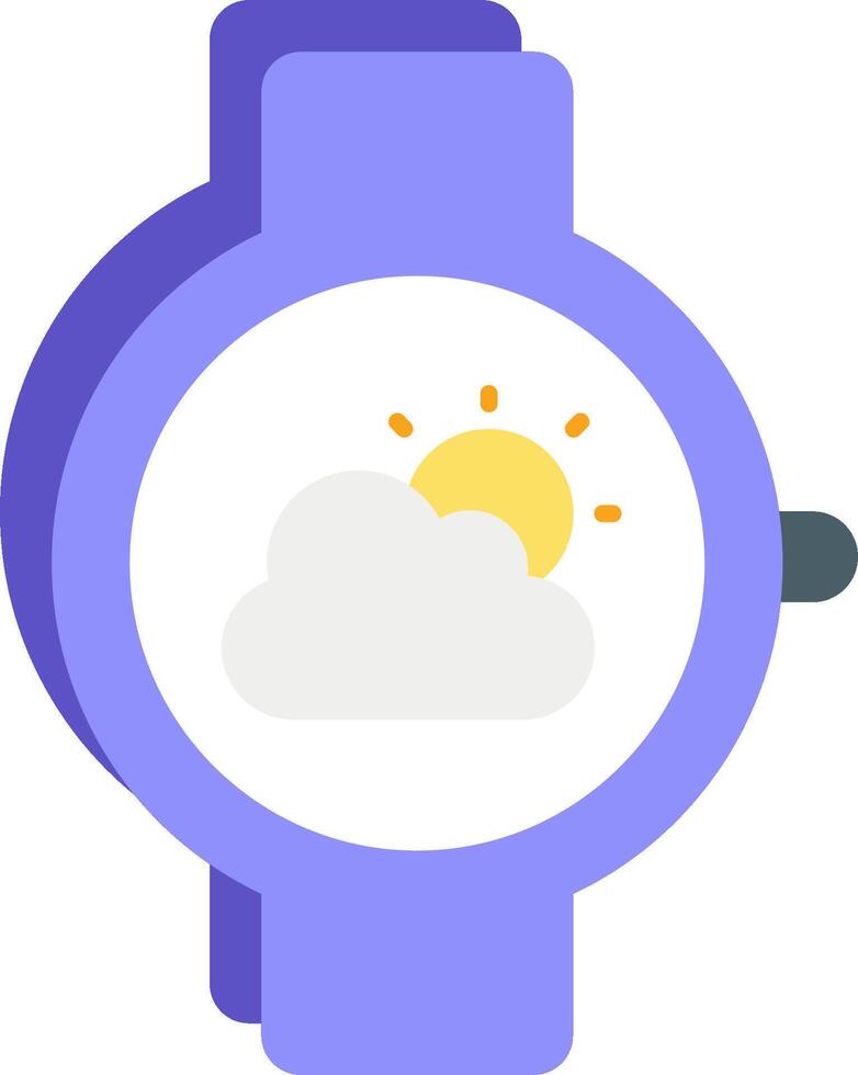 A watch with a cloud and sun on it vector
