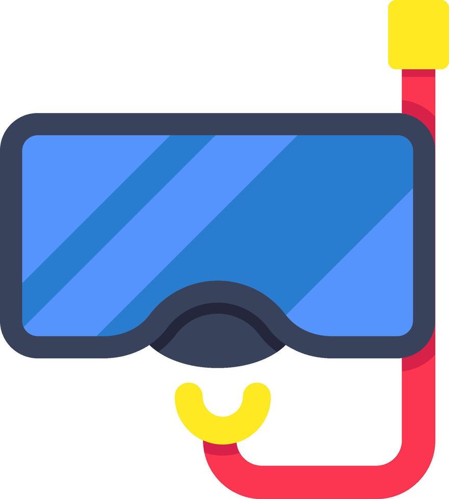 A diving mask with a red handle vector