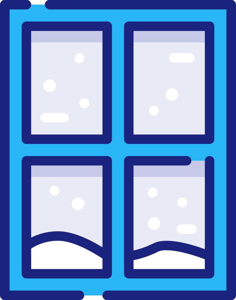 A window with snow on it vector
