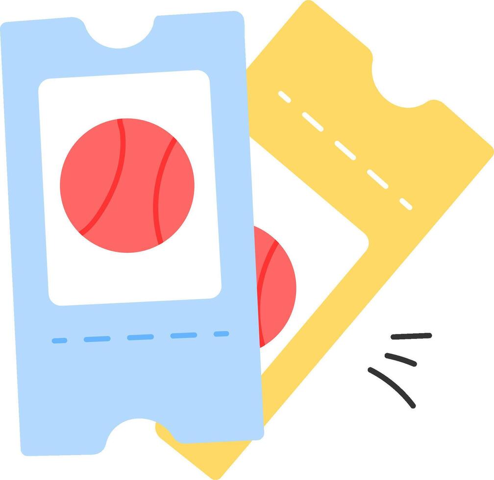 Two tickets with a red ball on one side and a blue ball on the other vector