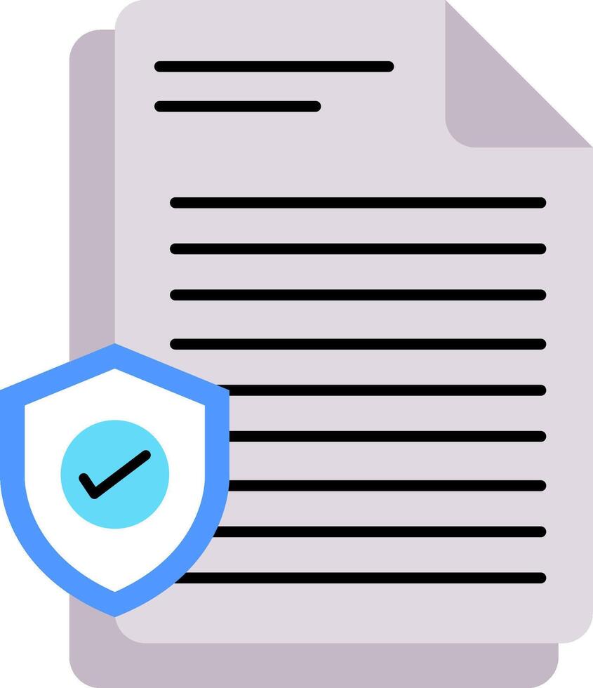 A document with a shield and a check mark vector