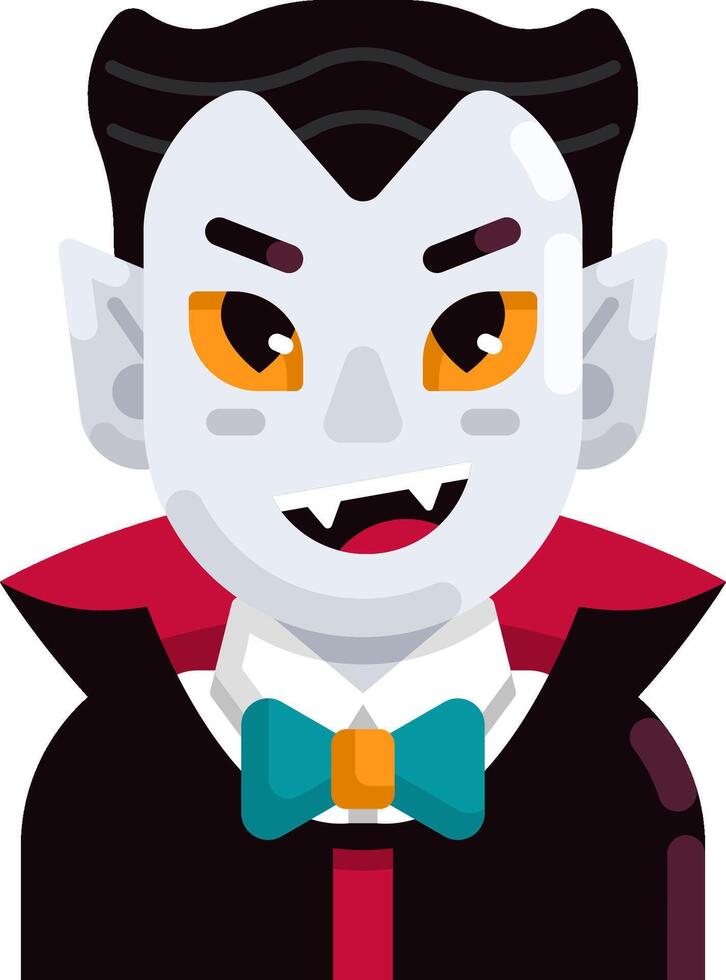 A cartoon vampire with a bow tie and a white shirt vector