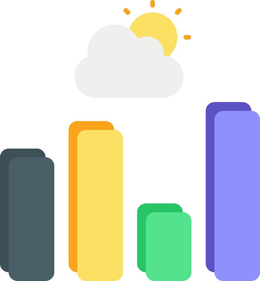 A graph with a cloud and a sun vector