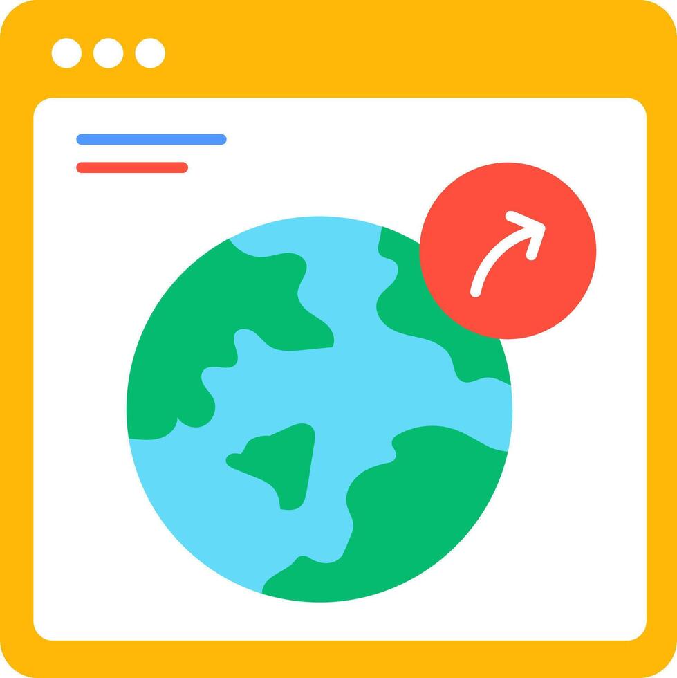 Web page with earth icon vector
