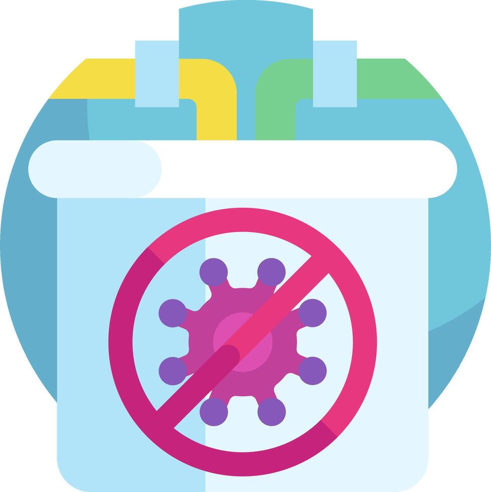 A trash can with a sign that says no virus vector