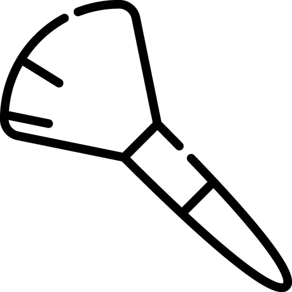A black and white drawing of a makeup brush vector
