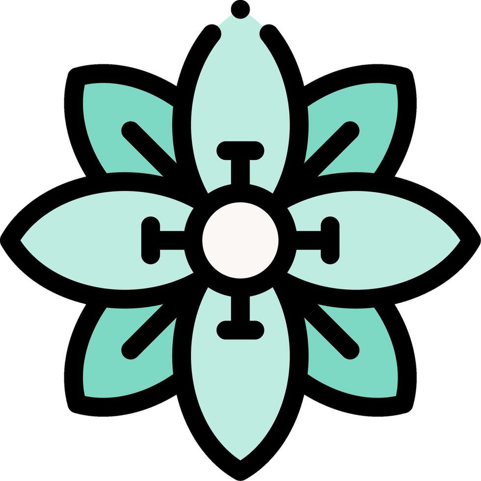 A green flower with a white center vector