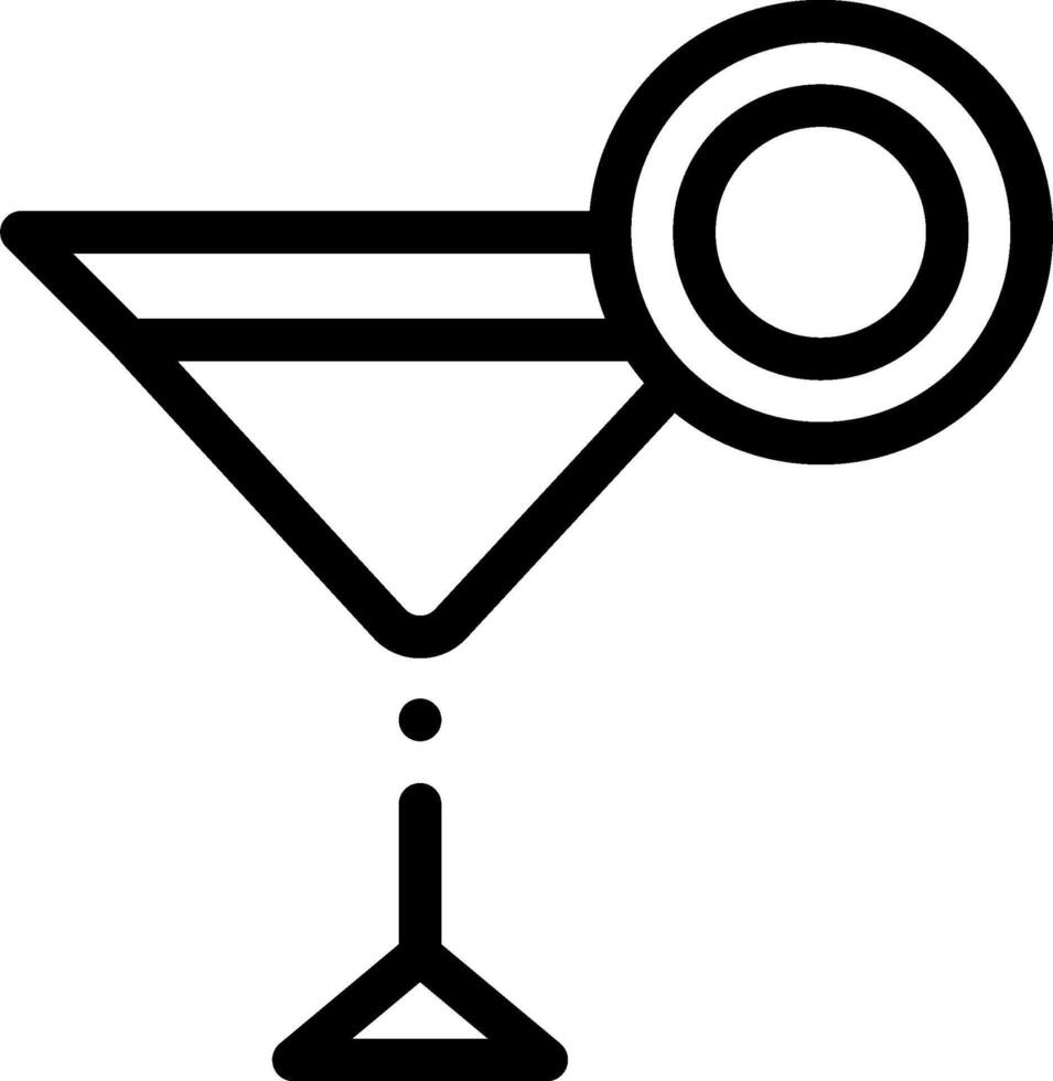 A martini glass with a cocktail on top vector