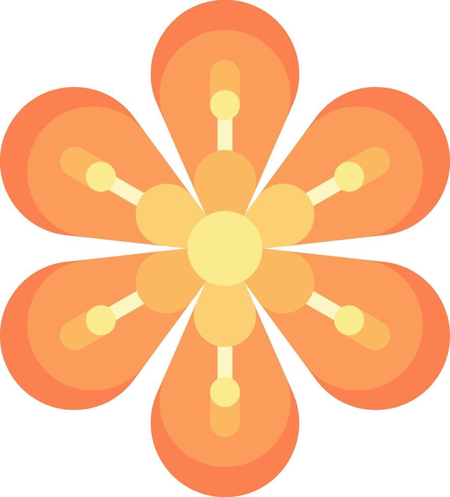 An orange flower with many petals on it vector