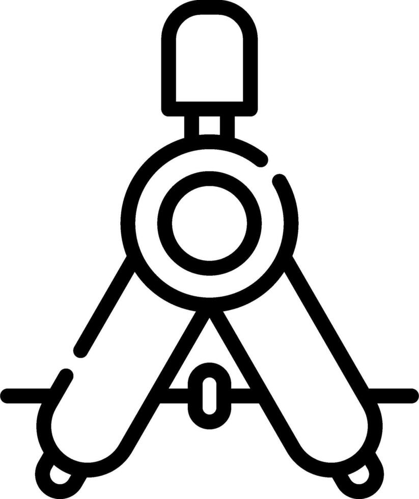 A black and white drawing of a compass vector