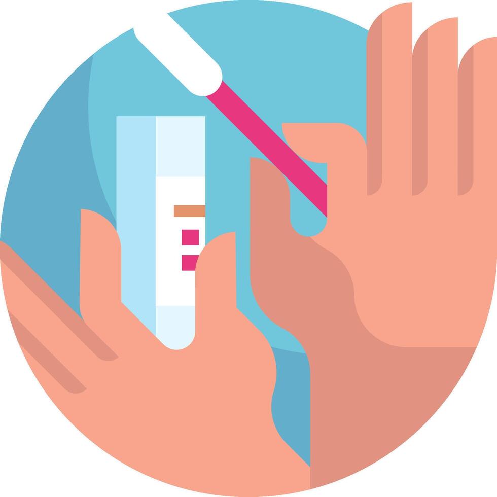 A person holding a tube of toothpaste and a pink brush vector
