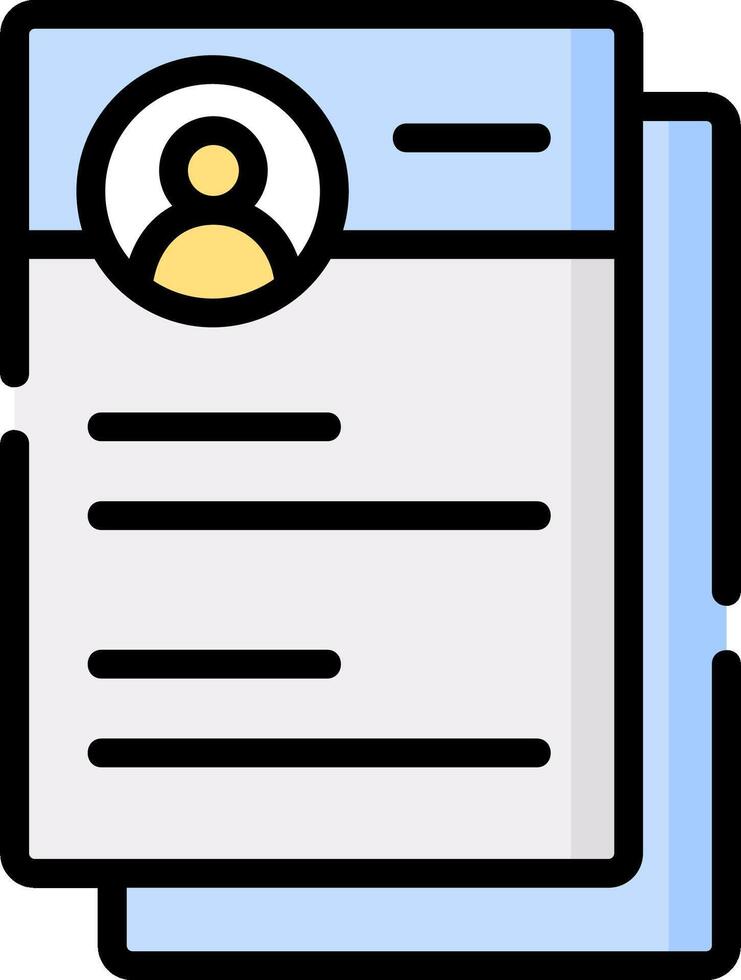 A resume with a person on it vector