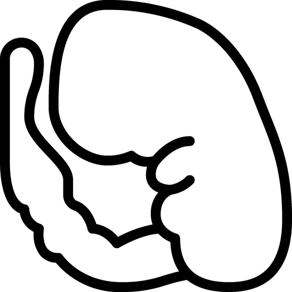 A black and white drawing of a human hand vector