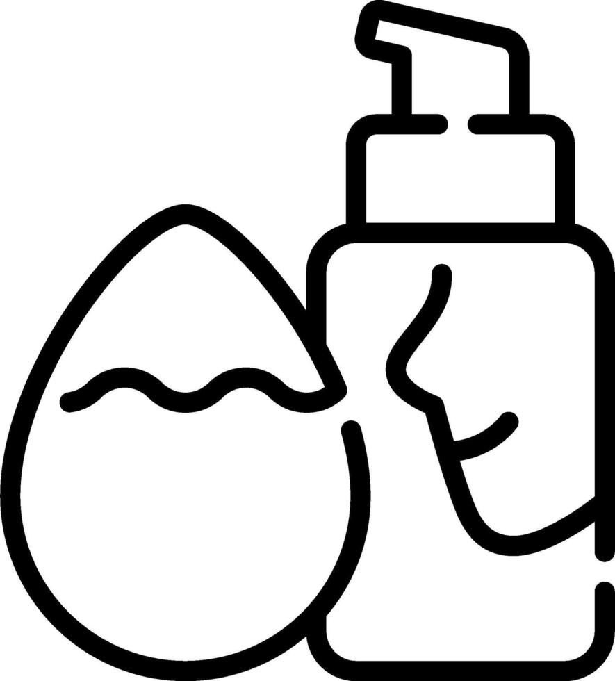 A bottle of lotion and an egg vector
