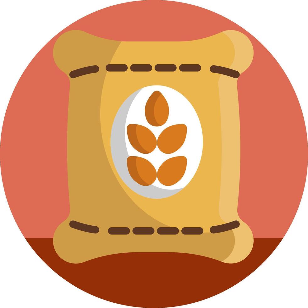 A bag of wheat with a wheat stalk on it vector
