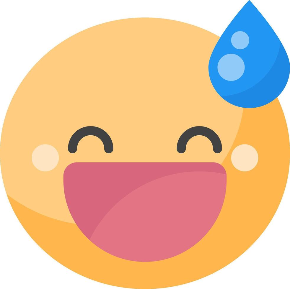Emoji smiley face with water droplet vector