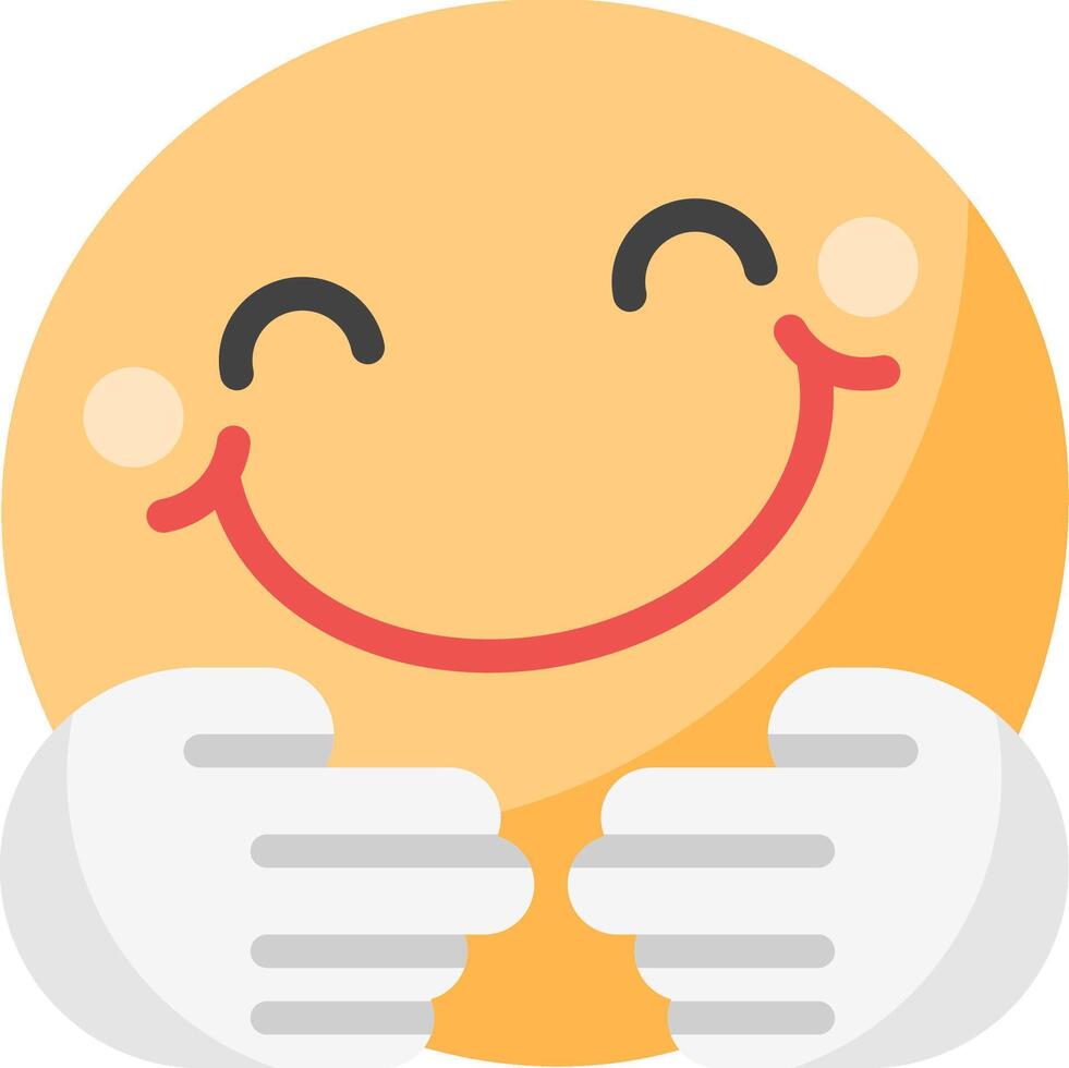 A smiling emoticion with hands up vector