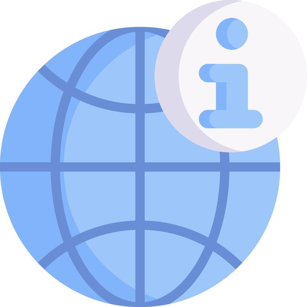 Global map with globe icon and i icon vector