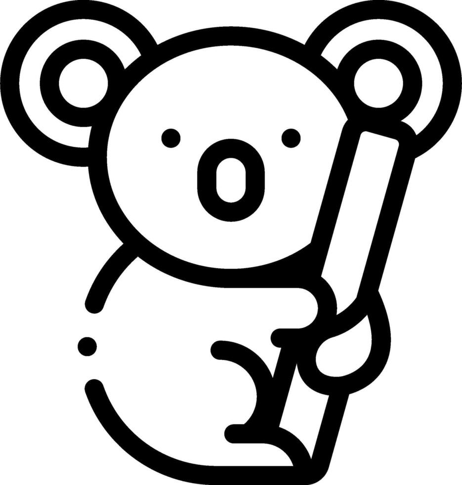 Koala bear holding a stick vector