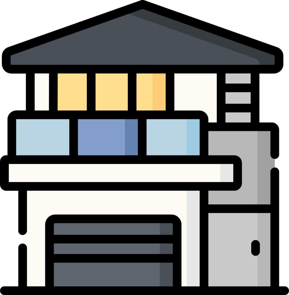 A house with a garage and a window vector