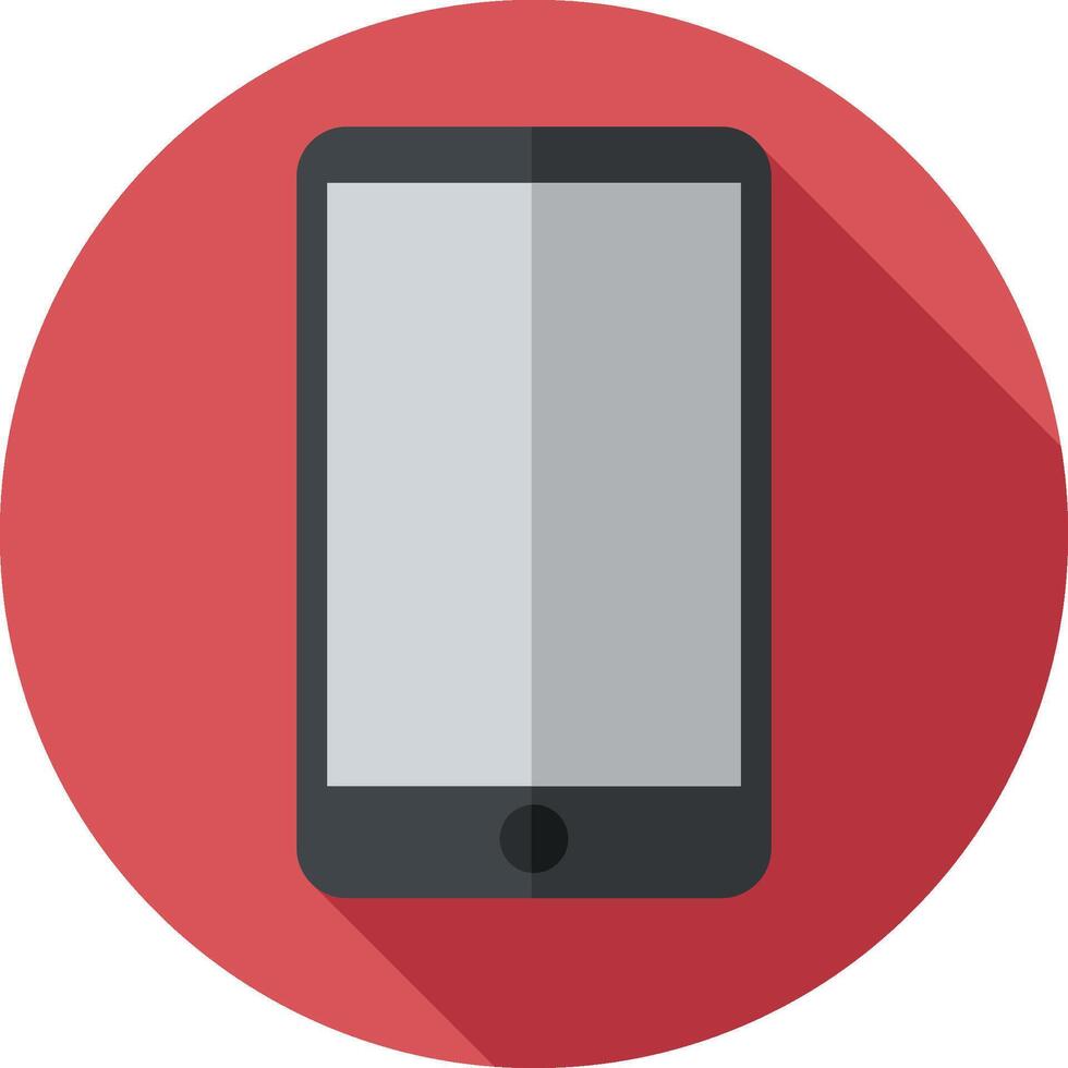 A flat design of a smartphone on a red background vector