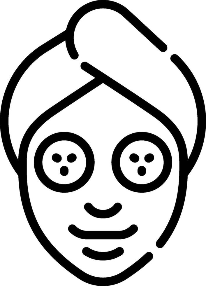 A black and white icon of a person with a towel on their head vector