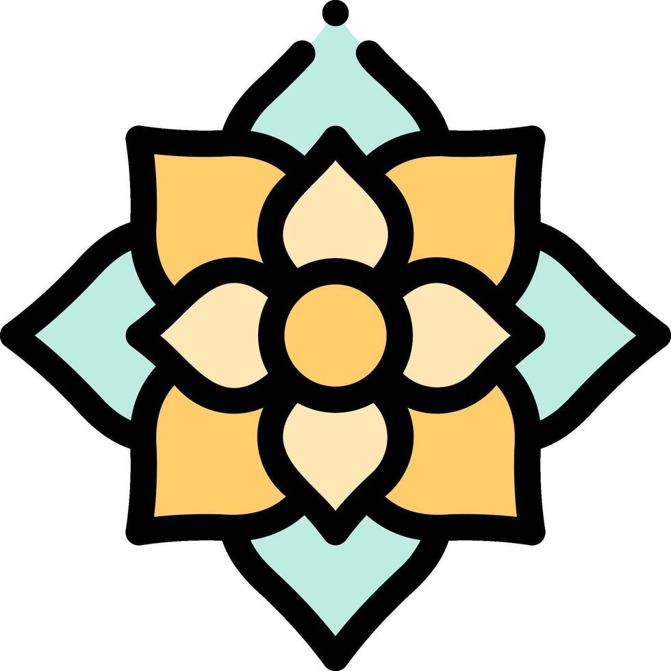 A flower with a yellow and blue center vector