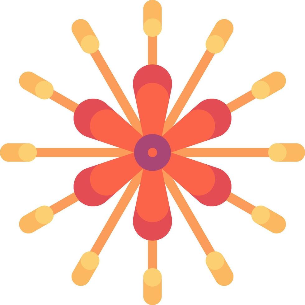 A flower with many small yellow and orange petals vector