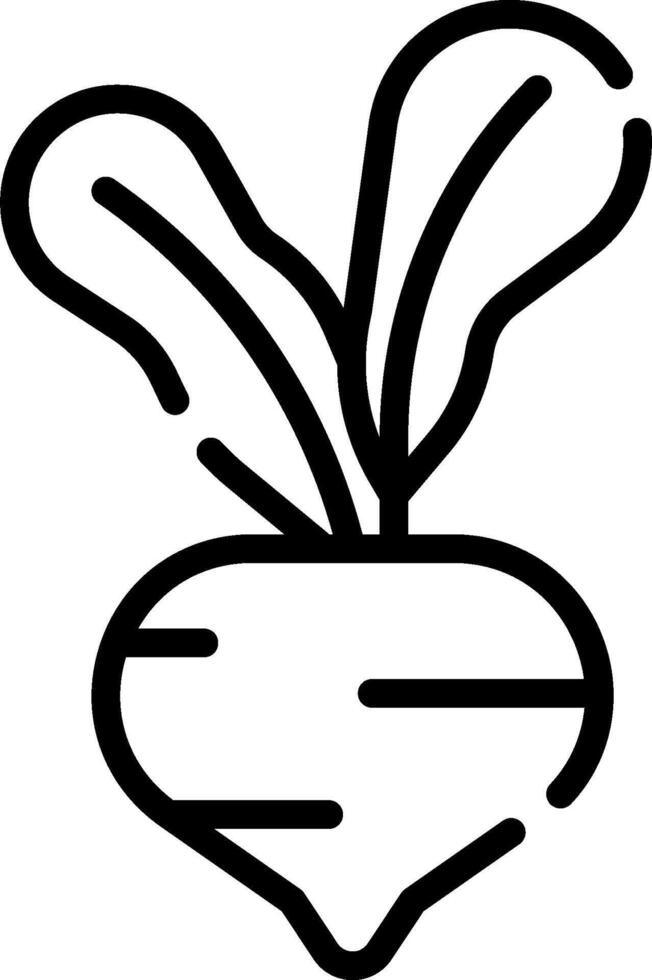 A black and white drawing of a beetroot vector