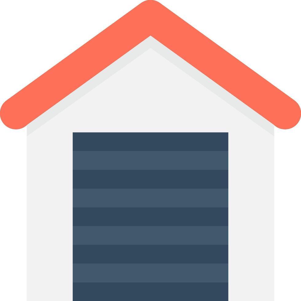 A house with a garage door open vector