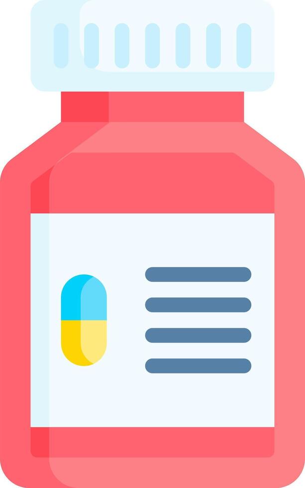A bottle of medicine with a pill inside vector