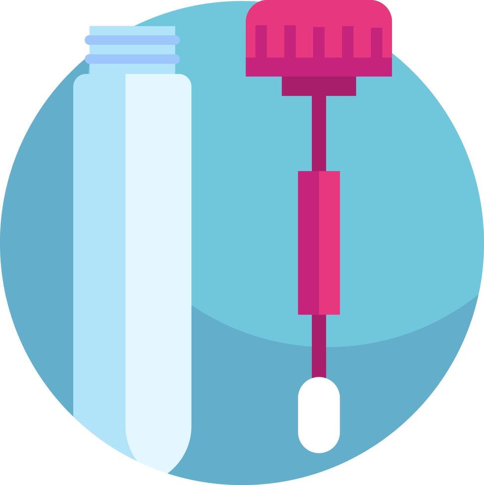 A bottle with a syringe and a needle vector