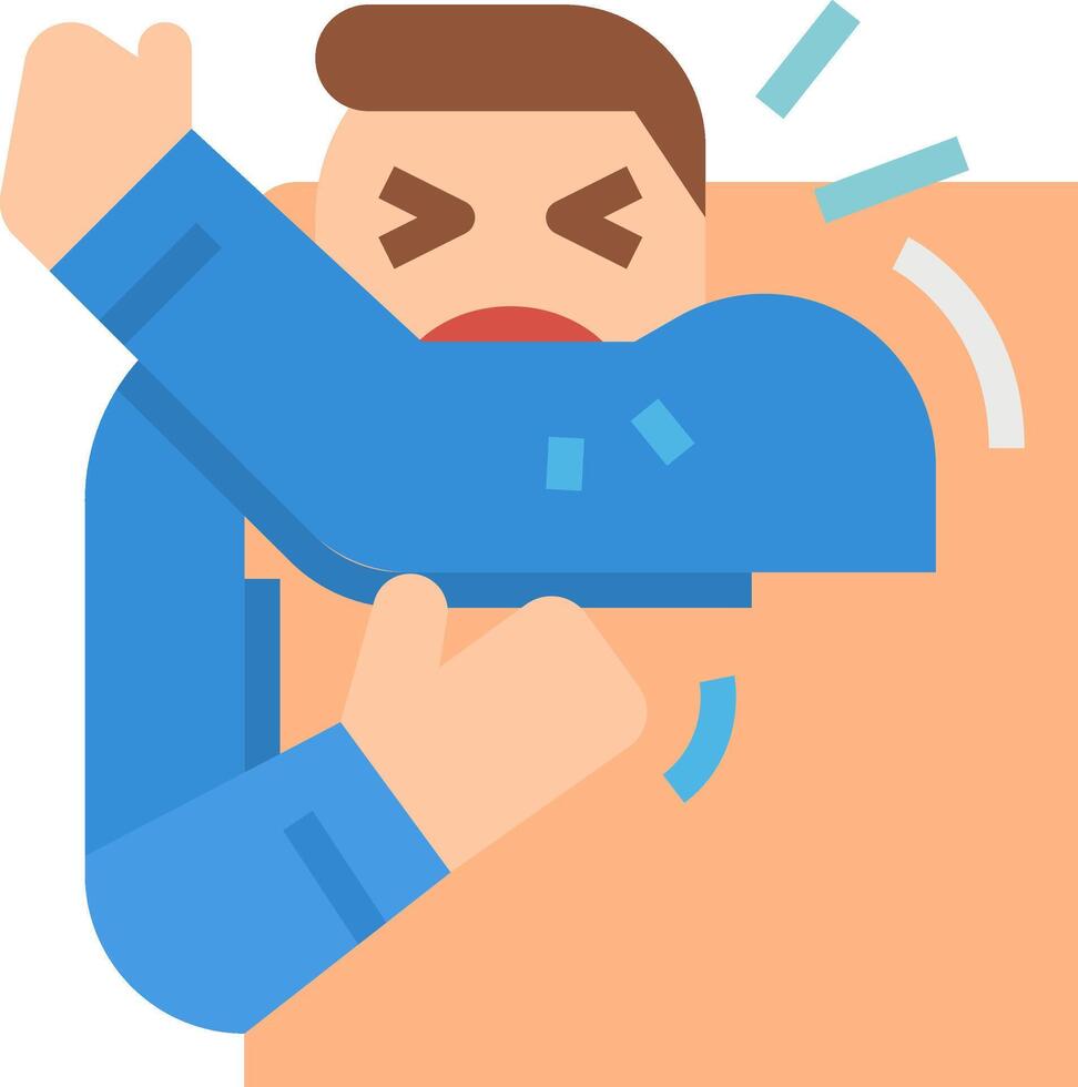 A man is sleeping in bed with his arm up vector