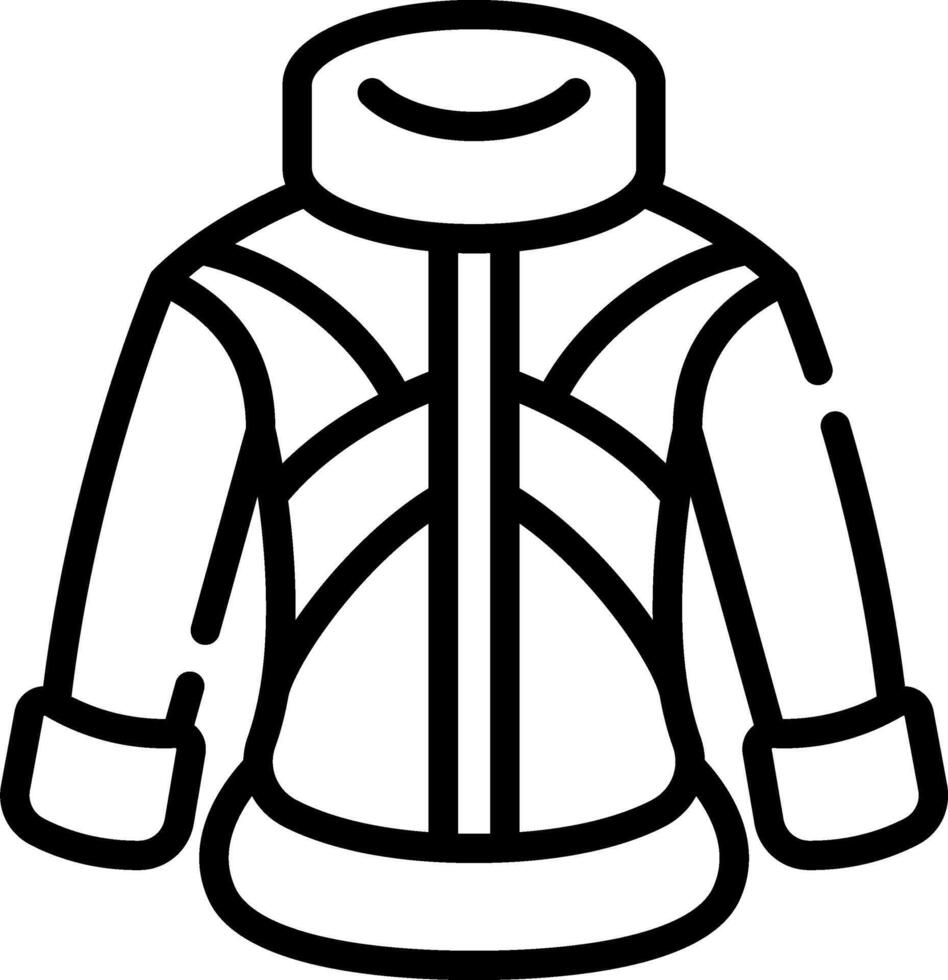 A black and white illustration of a jacket vector