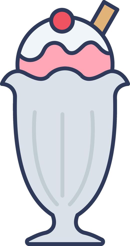 Ice cream sundae with cherry on top vector