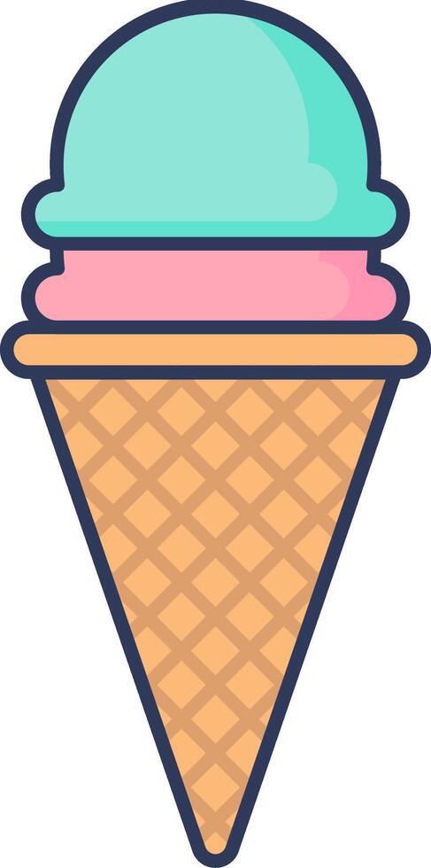 Ice cream cone icon illustration vector