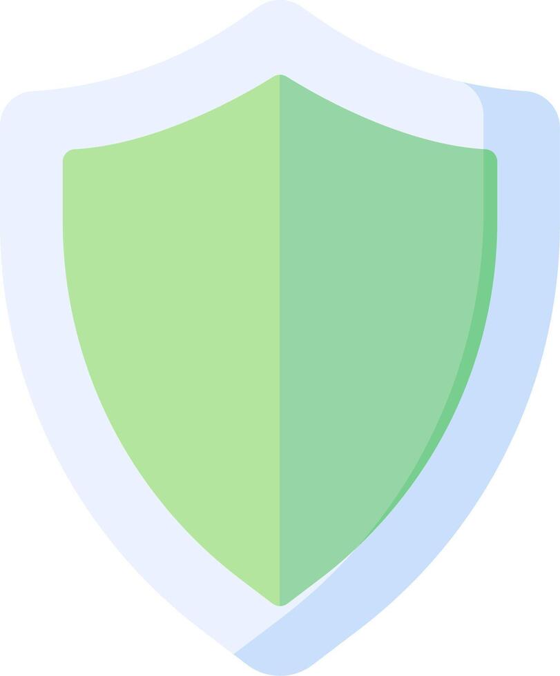A green shield with a blue border vector