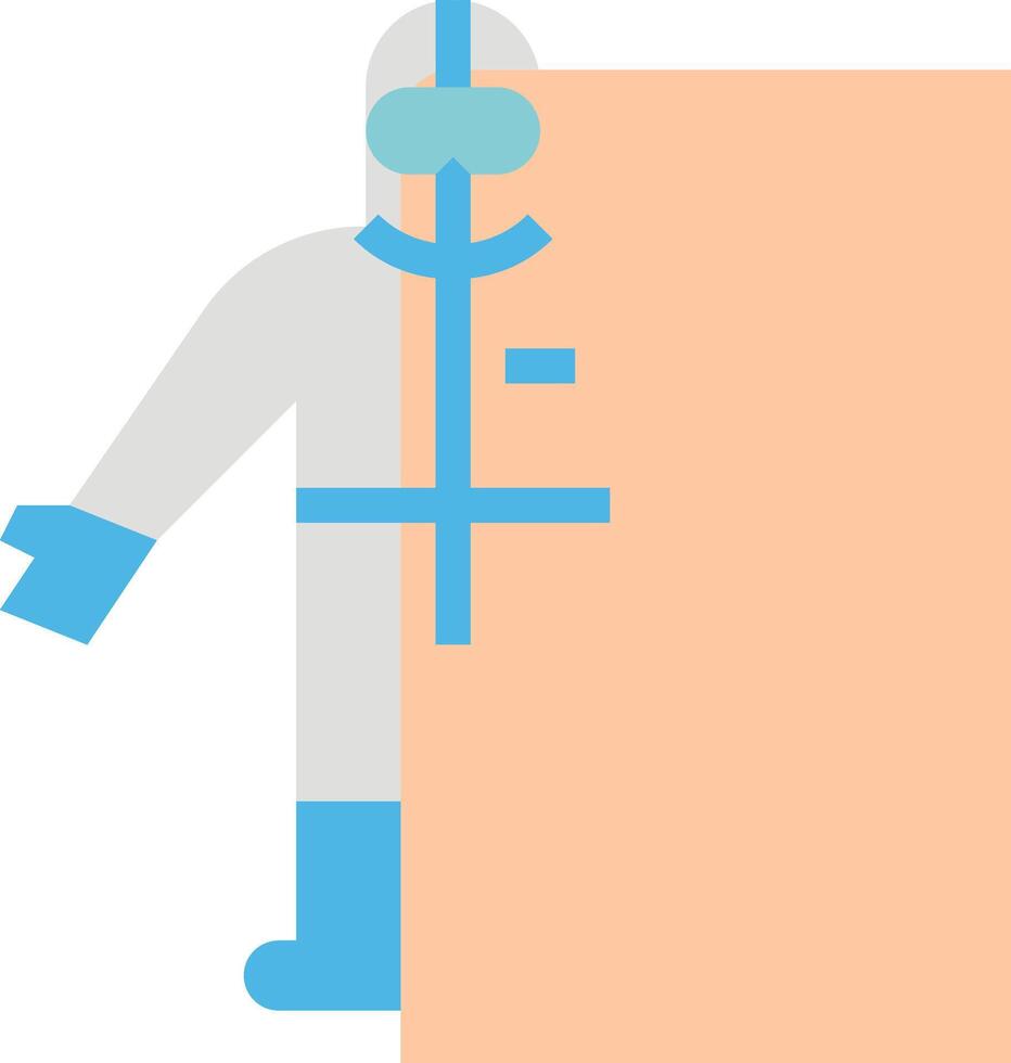 A man in a protective suit holding a large piece of paper vector