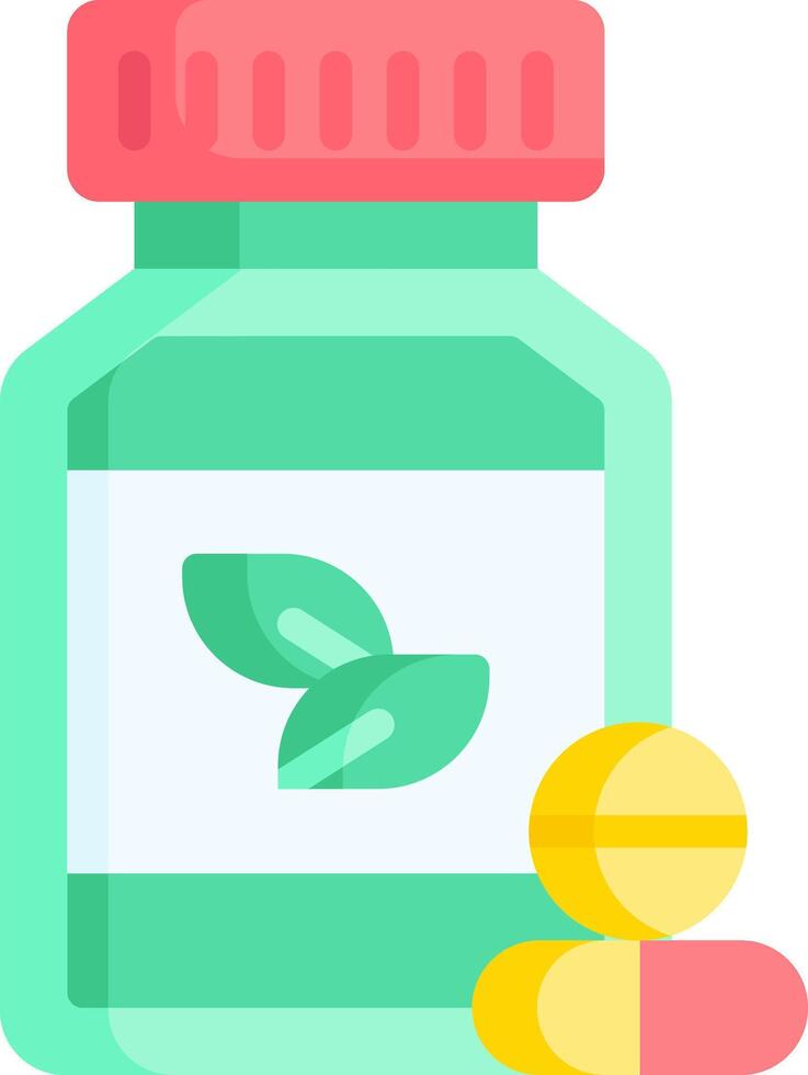 Illustration of pills and a bottle of pills vector