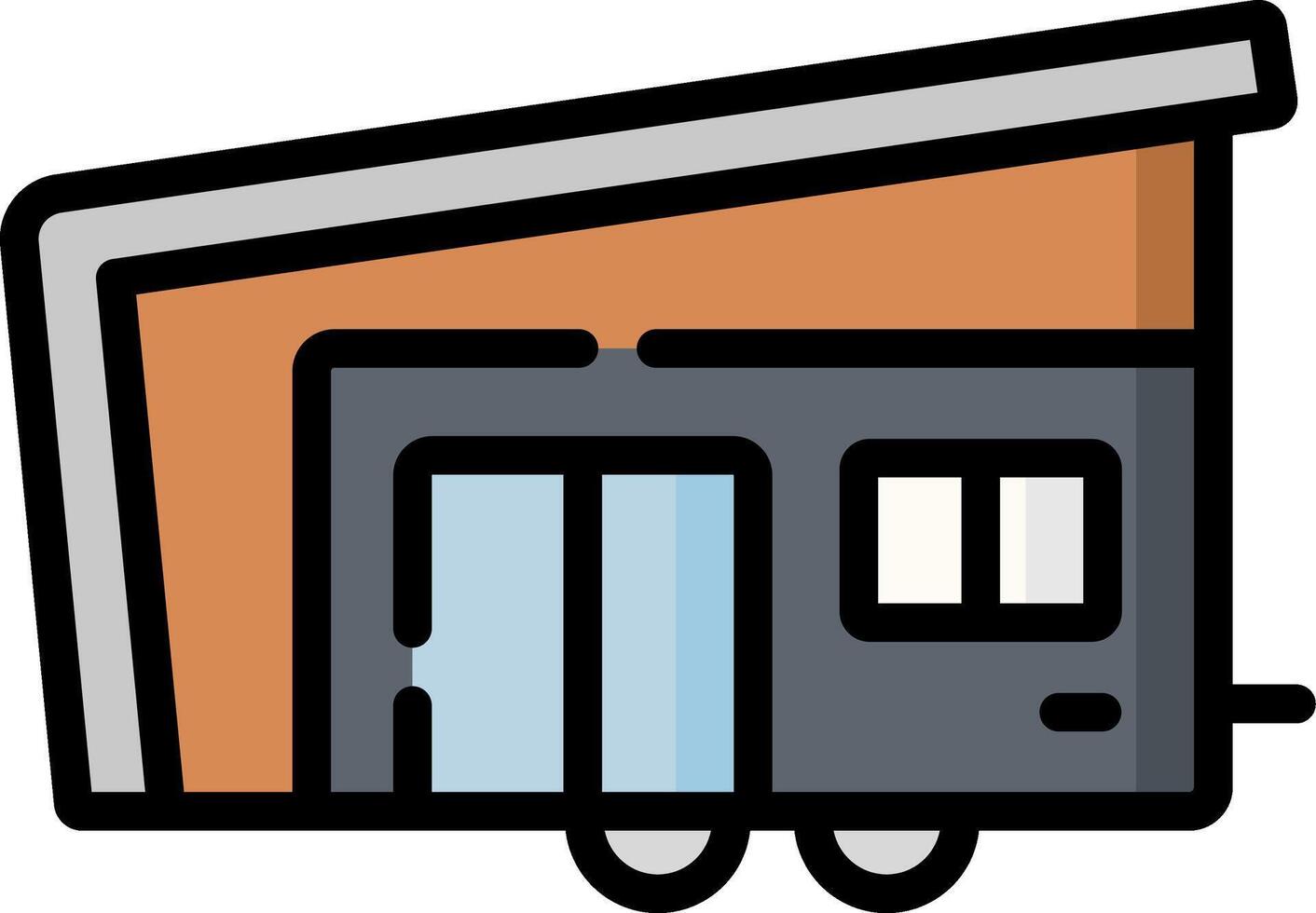 A small house with a trailer on wheels vector