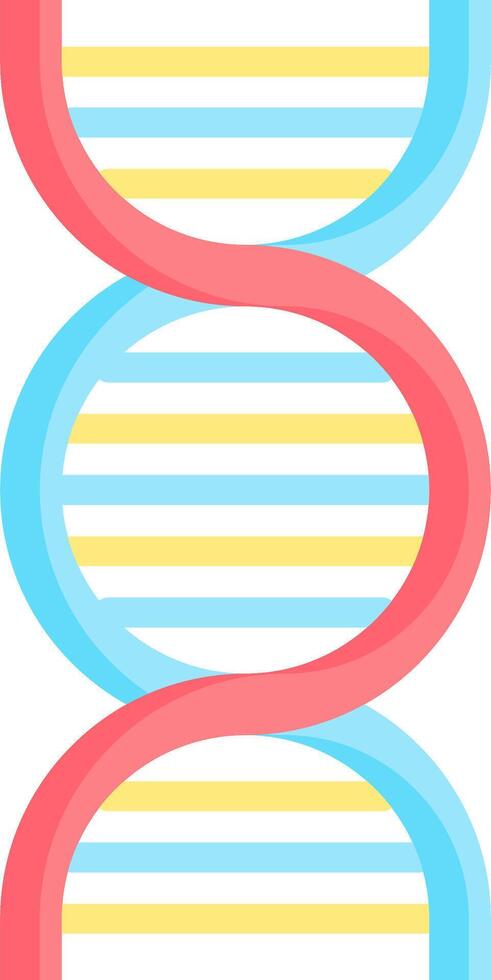 A dna strand with a blue and yellow stripe vector