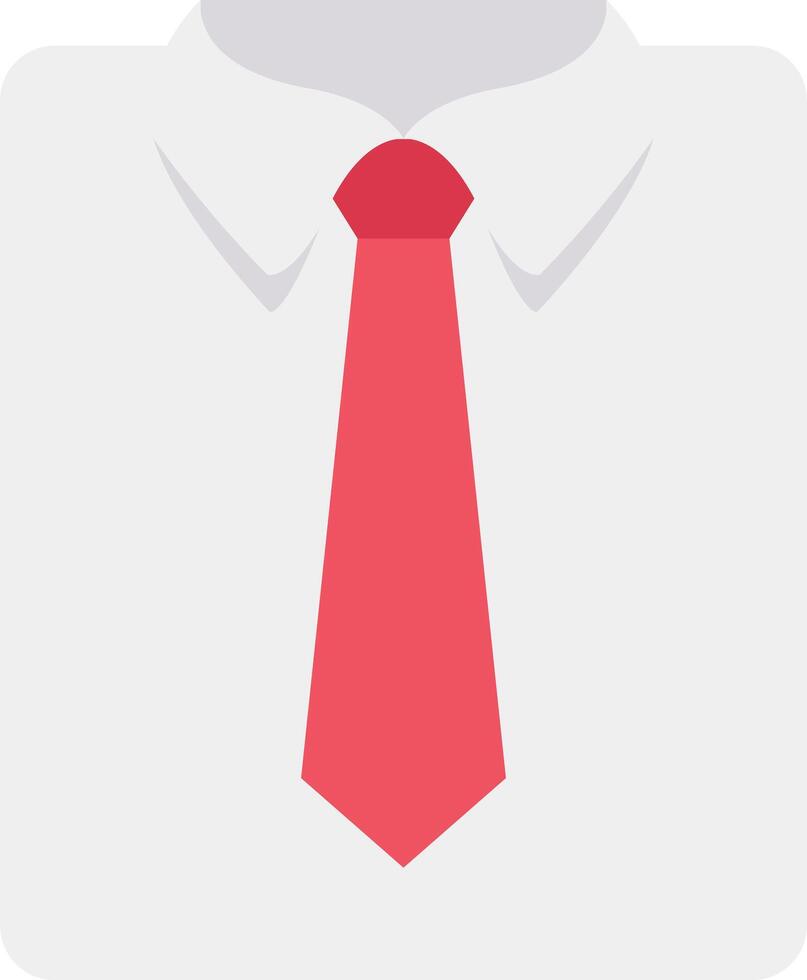 A red tie is on a white shirt vector