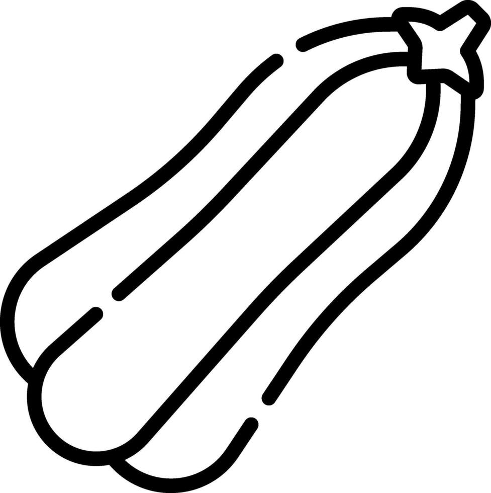 A black and white drawing of a zucchini vector