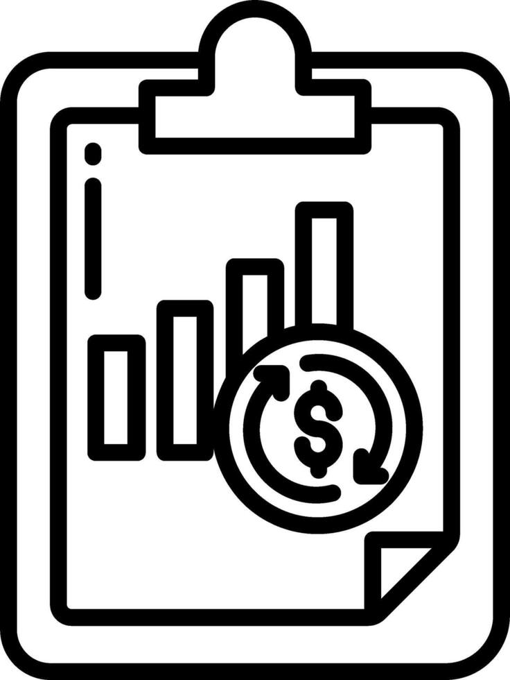 A black and white clip board with a dollar sign vector