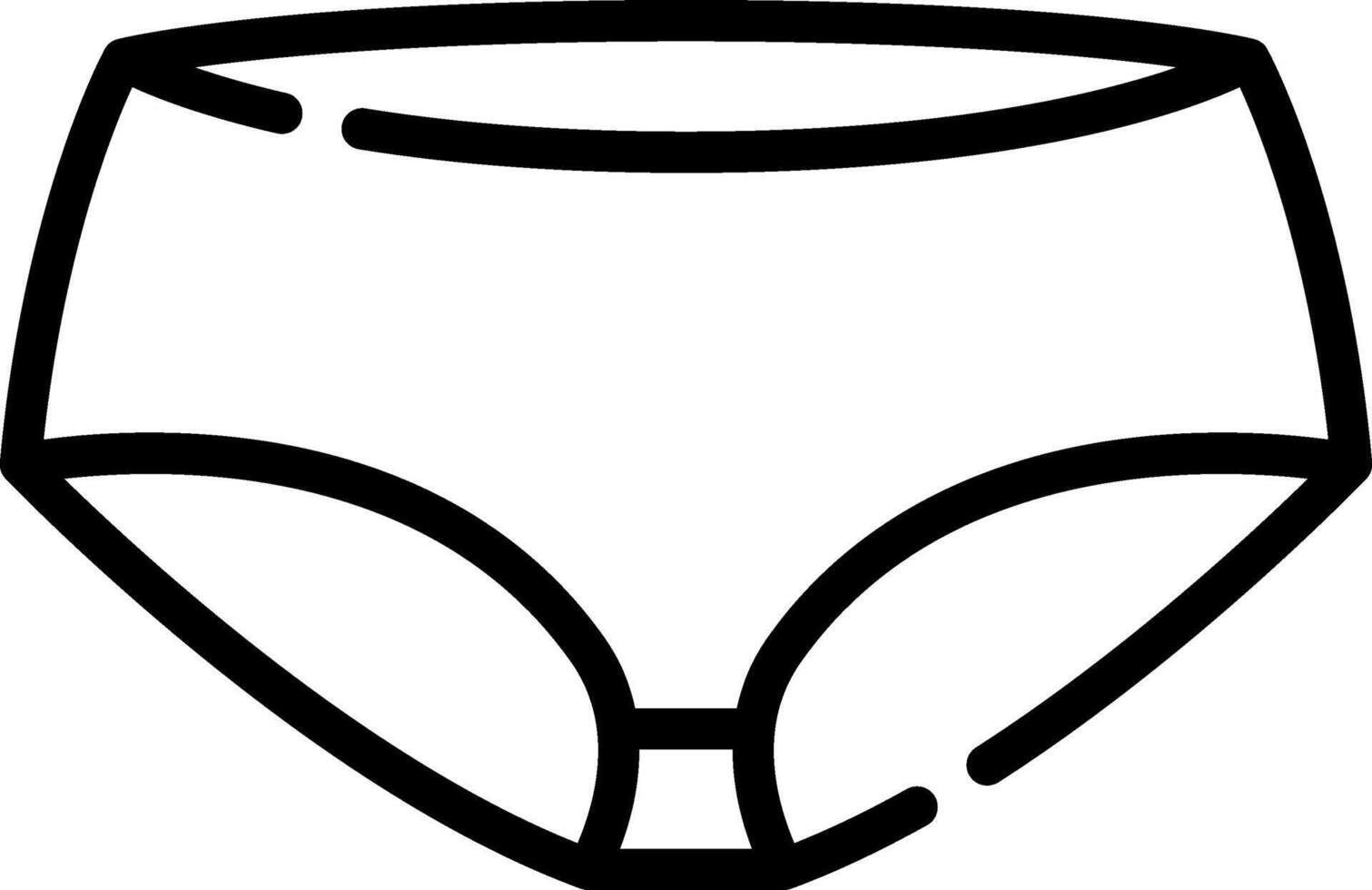 A black and white outline of a underwear vector