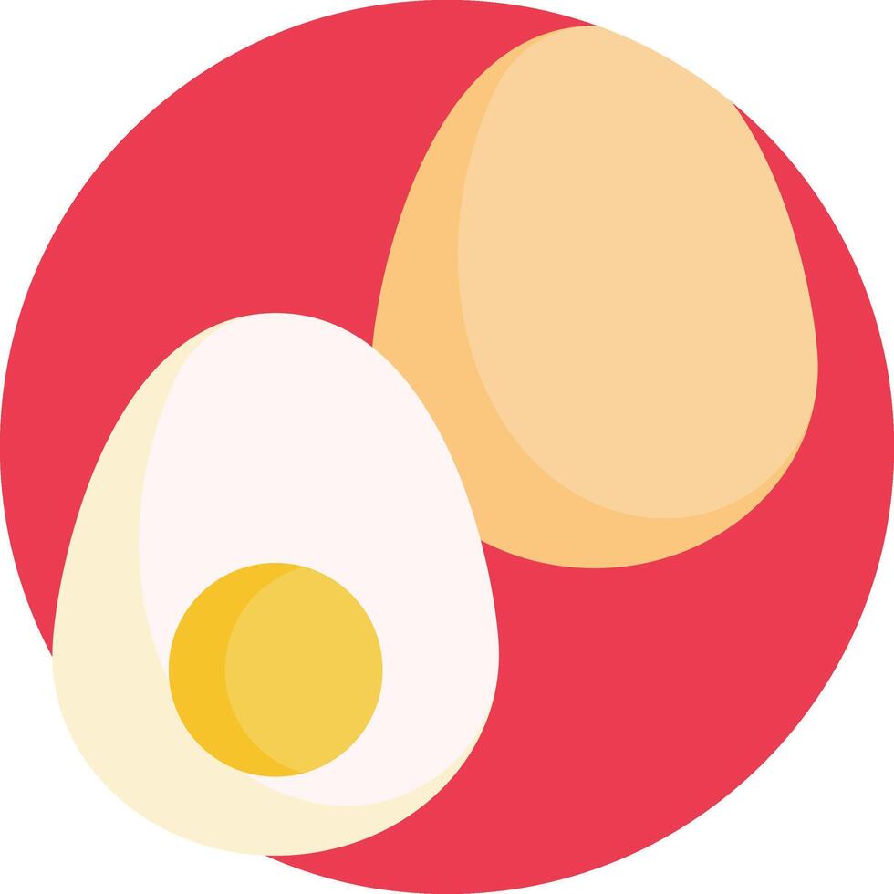 An egg and an egg shell are shown in a circle vector