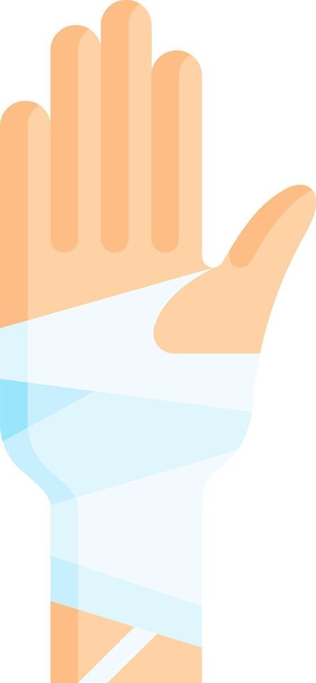 Bandage hand with bandage on white background vector